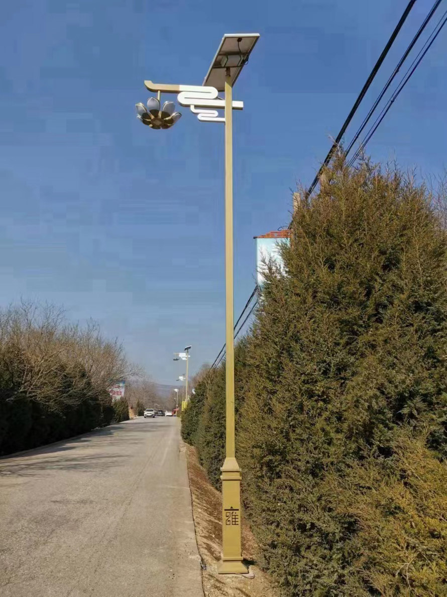江苏苏州市莲花造型太阳能庭院灯案例